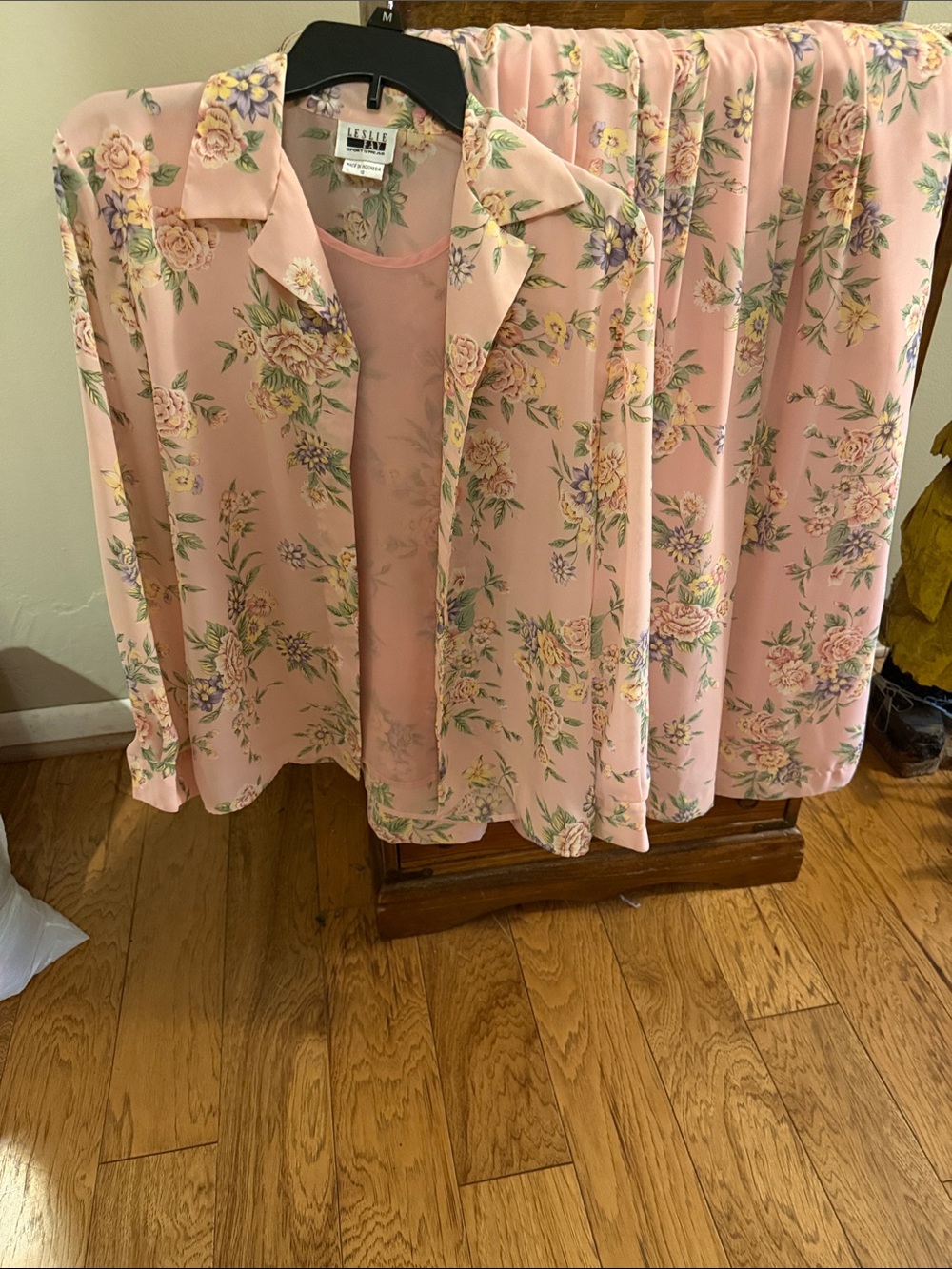 Leslie Fay Blush Pink Floral Blazer Jacket